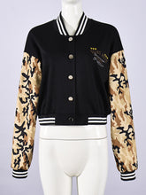 Casual Camouflage Patchwork Varsity Jacket