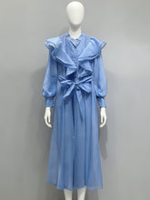 Elegant Rhinestone Embellishment Ruffle Maxi Dress