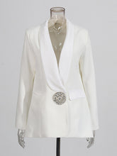 Fashion Patchwork Diamante Slim Fit Blazer