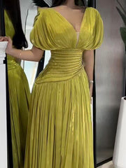 Fashion V-neck Girdle Waist Slim Dress