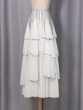 Fashion Sheer Mesh Ruffles Maxi Skirt