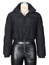 Fashion Puffer Coat Patchwork Padded Crop Jacket