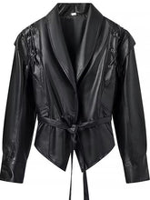 Women's Belted Long Sleeve Jacket-boutique