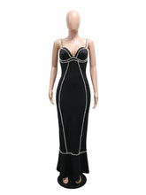 Sexy Pearl Embellishment Bodycon Maxi Dress