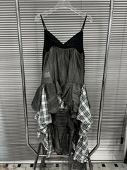 Fashion Irregular Ruffles Spaghetti Strap Slip Dress