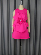 Sexy Round Neck Sleeveless Flower Appliques Mini Dress