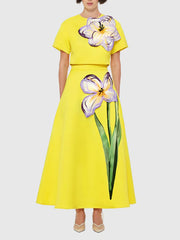 Fashion Slim-fit Spliced Appliques Two Piece Sets