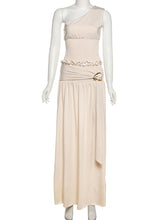 One Shoulder Crop Top Personalized Skirt Set