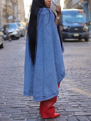 Fashion Loose Denim Cape Jacket