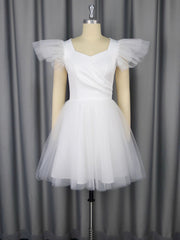 Elegant Mesh High Waist Mini Party Bridal Dress