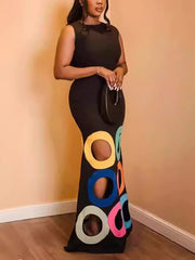 Hollowed Out Sleeveless Slim Fit Tank Long Dress