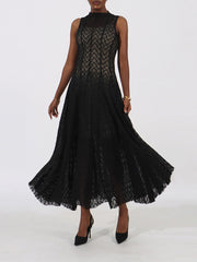 Elegant Sleeveless Knit Midi Dress