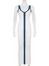 Sexy Deep V Neck Slim Fit Sleeveless Maxi Dress