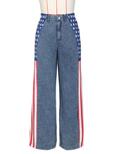 Newest American Flag Print Stretch Jeans