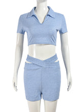 Casual Hollow Out Patchwork Shorts Set