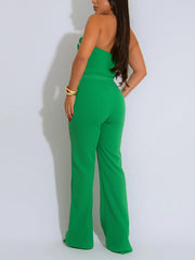 Fashion Crop Tube Top And Trousers Casual Set