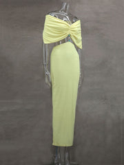 Sexy Off Shoulder Cutout out Cropped Slim Hip Dress