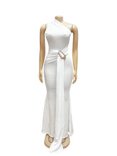 Elegant One Shoulder Ruched Maxi Dress