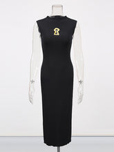 Fashion Round Neck Sleeveless Hollow out Slim Maxi Dress