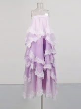 Elegant Spaghetti Strap Lace Maxi Tiered Dress
