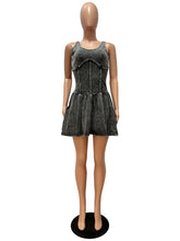 Sexy Washed Ribbed Cotton Corset Dress