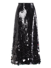 Elegant Sequin High Waist Evening Skirt
