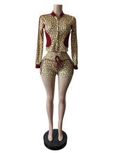 Casual Leopard Print Shorts Two Piece Set Tracksuit