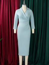 Casual V Neck Office Bodycon Dress