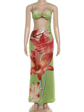 Sexy Print Beach Vacation Cut Out Maxi Dress