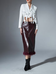 Fashion Cropped Patchwork Flower Blazer