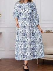 Casual Print Bandage Slim Maxi Dress