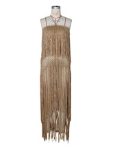 Sexy Halter Hollow Out Fringe Knit Dress