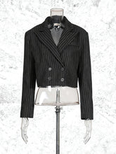 Fashion Stripe Cropped Fitted Blazer