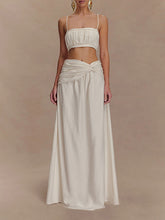 Elegant Spaghetti Strap Top Maxi Skirt Vacation Sets