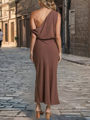 Sexy One Shoulder Slim Midi Dress