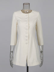 Fashion Round-neck Single-breasted Fitted Blazer