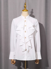 Fashion Loose Ruffled Poplin Shirt