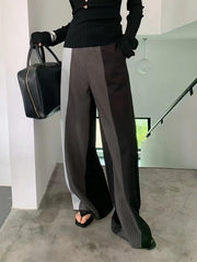 Fashion Colorblock Patchwork Wide Leg Pants