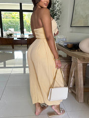 Casual Backless Strapless Jumpsuit