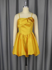 Elegant Spaghetti Straps Backless Party Mini Dress