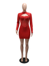 Fashion Round Neck Sequin Bodycon Mini Dress