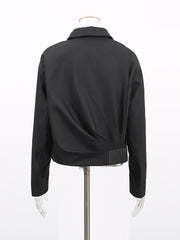 Fashion Lapel Long Sleeve Cropped Jacket