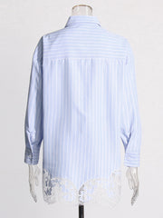 Lace Patchwork Loose Casual Shirt