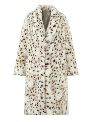 Elegant Leopard Print Faux Fur Long Coat