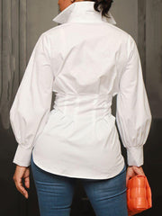 Fashion Solid Color Slim Shirt Top