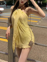 Sexy Pleated Halter Top