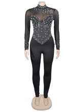 Sparkly Rhinestone Embellished Skinny Jumpsuit
