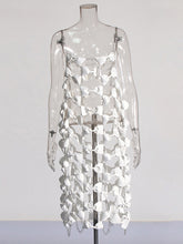 Boutique Metal Chain Thin Shoulder Strap Bow Dress