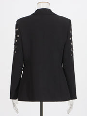 Casual Button Fringe Slim Blazer