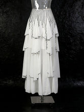 Fashion Sheer Mesh Ruffles Maxi Skirt